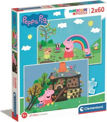 Produktbild von Clementoni Peppa Pig Supercolor 2 x 60, 60 Stück(e), Cartoons, 4 Jahr(e)