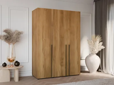 Zdjęcie produktu dla Szafa trzydrzwiowa DOMINO 150 cm 3 drzwi sypialnia salon dąb gold baroque