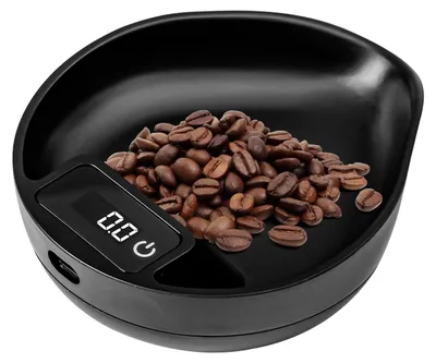 Kaffeewaage, LED, 0,1 g, wiederaufladbar, schwarz