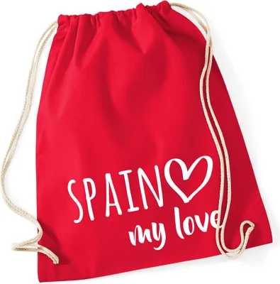 Produktbild von Huuraa Turnbeutel Spain my love 12 Liter Classic Red Baumwolle Rucksack Geschenkidee
