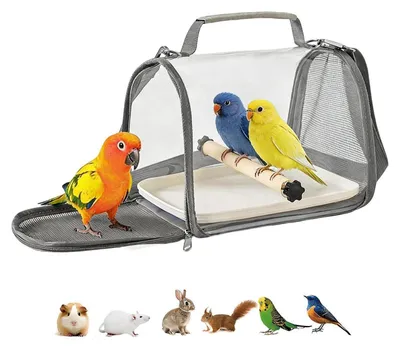Obrázok produktu pre Dýchaviteľná klietka pre vtáky, veľkosť M, PVC, 27 x 20 x 4,5 cm