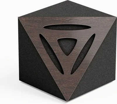 Immagine prodotto di Confezione da 2 – Trappola acustica angolare per soffitti "TRICUB-PULSE" | Schiuma acustica fonoassorbente con pannello HDF laminato e perforato [Wenge]