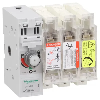 Produktbild von Schneider Electric Lasttrennschalter m. Sicherungen TeSys GS2N, 3p, 250A, DIN 1 GS2NG3