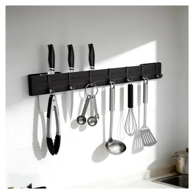 Produktbild von Küchenhakenleiste, 40 cm, selbstklebend, ohne Bohren, für Küche, Flur, Wohnzimmer
