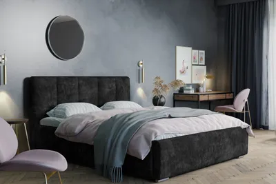 Produktbild von Modernes Polsterbett 160x200 NEUSA 1 mit Stauraum - Anthrazit