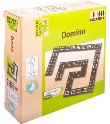 Produktbild von Natural Games Holz Domino, 55 Steine, für 2-6 Spieler, Familienspiel, ab 3 Jahren Sonstige