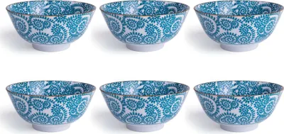 Produktbild von Excelsa Set Von 6 Schalen/Becher Oriented Porzellan 16xH7x16 cm Hellblau