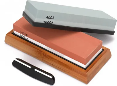 Produktbild von Premium-Schärfstein-Set (Körnung 400/1000 und 3000/8000) – Ideal zum Schärfen aller Klingen – Rutschfeste Unterseite