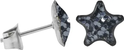 Produktbild von Ohrstecker Chirurgenstahl glitzernder Stern Farbe - Schwarz