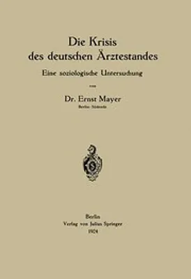 Produktbild von Die Krisis des deutschen Ärztestandes