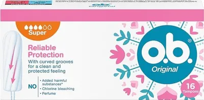 Zdjęcie produktu dla O.B. Tampony Original Super, 16 sztuk
