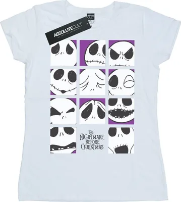 Produktbild von Disney - "Nightmare Before Christmas Many Faces Of Jack" T-Shirt für Damen BI35593 (XXL) (Weiß)