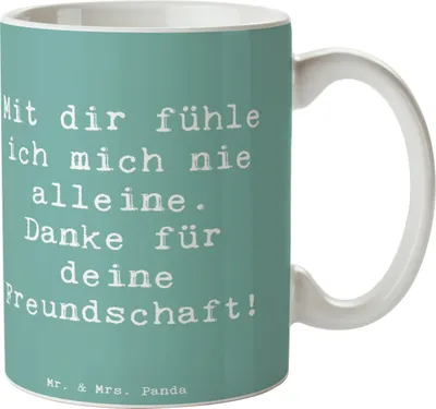 Produktbild von Mr. & Mrs. Panda Keramiktasse Spruch Beste Freundin - Meeresbrise - Geschenk, Danke, Tasse, Bürotasse, Wertschätzung, Aufmerksamkeit, Zuneigung, Kaffeebecher, Bedanken