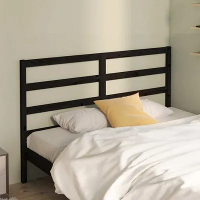 Image de vidaXL Tête de lit noire 166x4x100 cm Pin massif - Tête de lit - Tête de lit - Tête de lit en bois