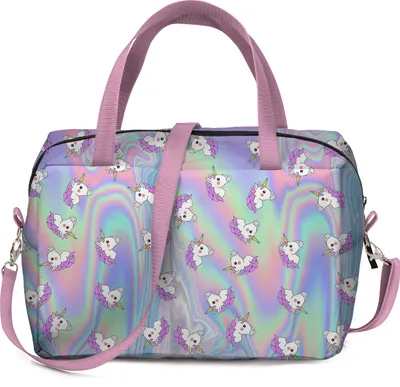 Produktbild von Lunch Bag Lunchbox Lunchtasche Isolierte Auslaufsichere Bunte Mittagessentasche für Kinder Jugentliche mit Reißverschluss Holo Einhorn [048]