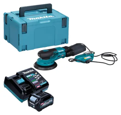 Imagen del producto de Makita BO 002 CGD101 Lijadora rotorbital sin cable 40 V máx. 150 mm 5,0 mm carrera Sin escobillas + 1x batería recargable 2,5 Ah + cargador + Makpac