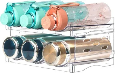 Immagine prodotto di Portabottiglie impilabile per vino e acqua – Portaflaconi per cucina e ufficio