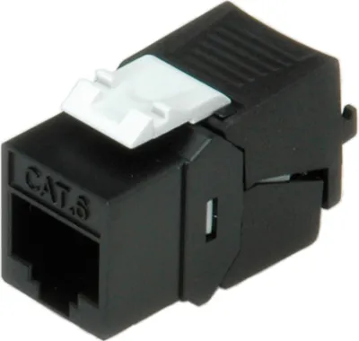 Produktbild von ROLINE Cat.6 (Class E) Keystone, ungeschirmt, werkzeuglos, schwarz