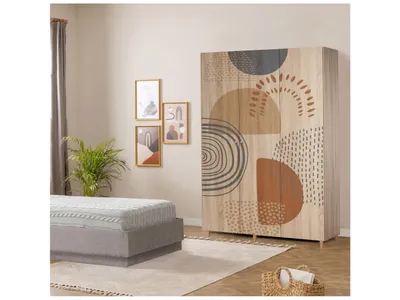 Obrázek produktu pro Skye Decor, Lena 3 -975, Kleiderschrank, Sonomo, 100% MELAMINBESCHICHTETE SPANPLATTEN, 135 x 52 x 192 cm