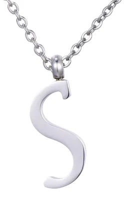 Produktbild von Morella Damen Halskette mit Buchstabe S Anhänger Edelstahl silber in Schmuckbeutel