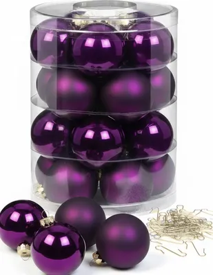 Produktbild von Weihnachtskugeln 20 Stk 6cm purple symphony + 40 Haken gold