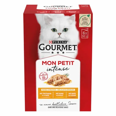 Produktbild von GOURMET Mon Petit mit Huhn, Ente, Truthahn, Adult, jede Rasse, Huhn, Ente, Türkei, 50 g