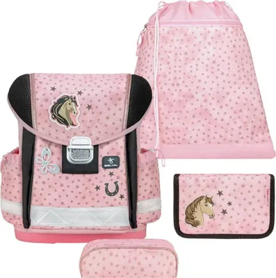 Produktbild von Belmil Classy ergonomisches Schulranzen-Set 4-teilig "Star Horses" mit Brustgurt