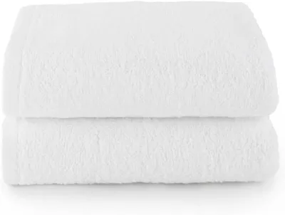 Zdjęcie produktu dla Zestaw Ręczników, 2 Duże Ręczniki 100 x 50 cm, 100% Bawełna, Szybkoschnące, Białe