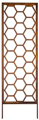 Produktbild von Sichtschutz Metall - 160 cm x 50 cm - Edelrost - Rostoptik Sichtschutz für Garten - Sichtschutzelement - Sichtschutzwand - Gartendekoration Zaun
