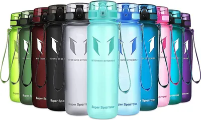 Produktbild von Super Sparrow Trinkflasche Wasserflasche 1000ml BPA frei ideal für Sport Fitness Outdoor