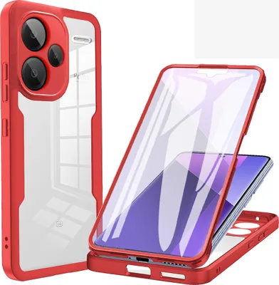 Produktbild von Schutzhülle für Xiaomi Redmi Note 13 Pro+, Eingebautem Displayschutz 360 Grad Komplettschutz Handyhülle Rot