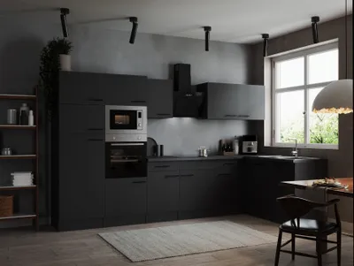 Produktbild von L Küche Küchenzeile Winkelküche Grau Matt Oliver 340 x 172 cm Respekta