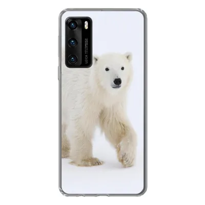 Produktbild von MuchoWow® Handyhülle Schutzhülle Hülle für Huawei P40 Eisbär - Schnee - Weiß Silikon Softcase Handy Hülle - Handytasche