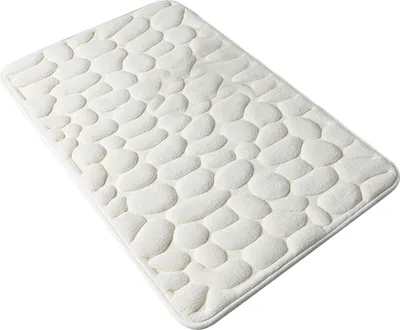 Produktbild von Badematte, Kopfsteinpflaster, gepraegt, weich, Memory-Schaumstoff, Bodenteppich, rutschfest, wasserabsorbierend, Fussmatte, Stuhlmatte, maschinenwaschbar, Badezimmerteppich, 40,6 x 61 cm