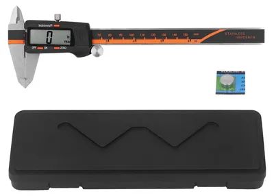 Zdjęcie produktu dla Elektroniczny suwmiarka, stal nierdzewna, 0–150 mm, wyświetlacz LCD, cyfrowa do pomiarów