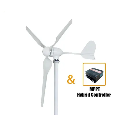 Imagen del producto de Turbina eólica - Aerogenerador - Generador de turbina eólica - Energía eólica - 2000W - 24V - con sistema híbrido MPPT