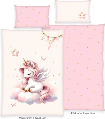 Produktbild von Herding Einhornzauber Baby Bettwäsche Einhorn 100 x 135 cm Baumwolle