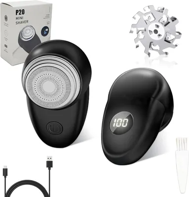 Produktbild von Mini Rasierer, Elektrorasierer, Mini Shave, Elektrischer Rasierer, Bartschneider, Nass und trocken, USB wiederaufladbarer