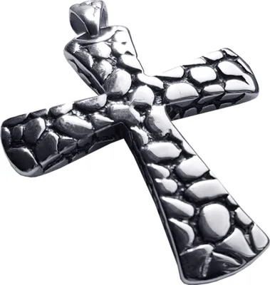 Produktbild von Edelstahlanhänger aus 316L Kreuz mit Stein-Motiv