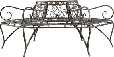 Productafbeelding van Tuinbank, 153x153x86 cm, ijzeren tuinbank, zitbank voor de tuin, grijs