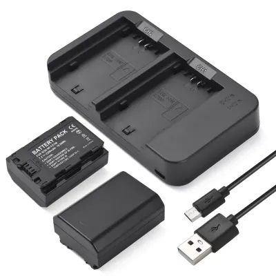 Obrázek produktu pro Sada baterie a nabíječky pro fotoaparát NP-FZ100 s 2slotovou nabíječkou + 2 baterie NP-FZ100 7,2 V 2300 mAh + nabíjecí kabel USB Náhrada pro Sony ZV-E1/FX3/FX30/A7C/Alpha A7 III/A7R III/A9/Alpha 9/A7R3/a6600/a7R IV