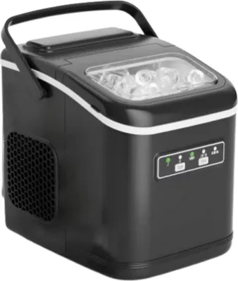 Image de Machine à glaçons Bolt Edge – 12 kg/24 h – Réservoir d'eau de 20 litres – 9 glaçons en 6 minutes – Autonettoyante – Machine à glaçons électrique – Noir
