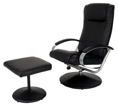 Produktbild von Relaxliege Fernsehsessel mit Hocker - schwarz