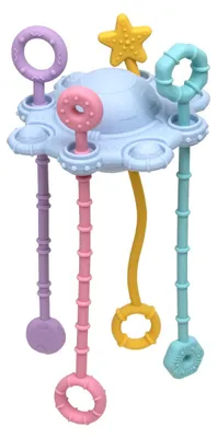 Produktbild von Montessori Baby Greifspielzeug aus Silikon mit Rassel, Sensorikspielzeug für Babys