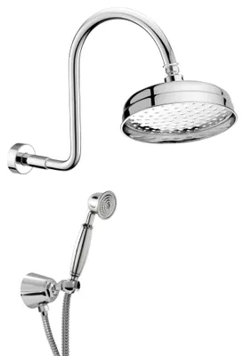 Produktbild von Duschset Vintage-Stil komplett Messing verchromt