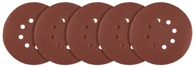 Imagen del producto de Discos de lija Klett de 150 mm, grano P180, paquete de 5 unidades, con 8 agujeros