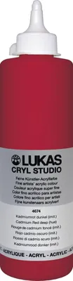 Zdjęcie produktu dla Lukas Cryl Studio Plastic Bottle Farba akrylowa Cadmium Red Deep Hue 500 ml 1 szt.