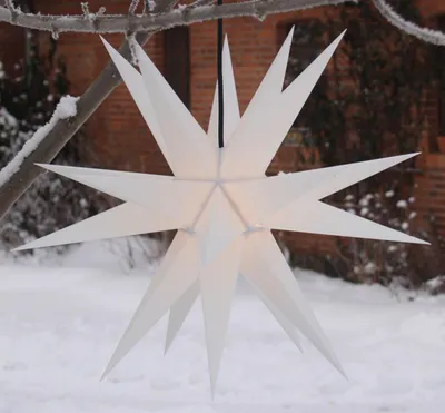 Produktbild von Melchior II weiß,stabiler Stern Ø 60 cm,20 Spitzen,4 m Außenkabel Weihnachtsstern, Adventsstern