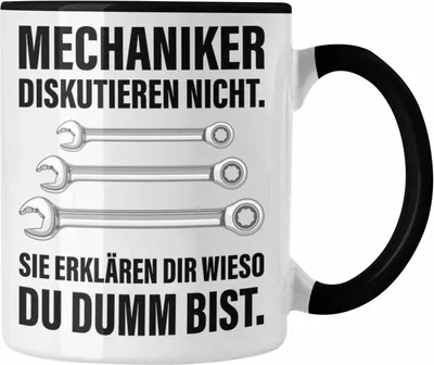 Produktbild von Trendation - KFZ Mechaniker Geschenk Lustig Tasse Automechaniker Mechatroniker Werkstatt Tasse (Schwarz)