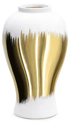 Zdjęcie produktu dla Wazon ceramiczny TALA biało-złoty 17x26 cm